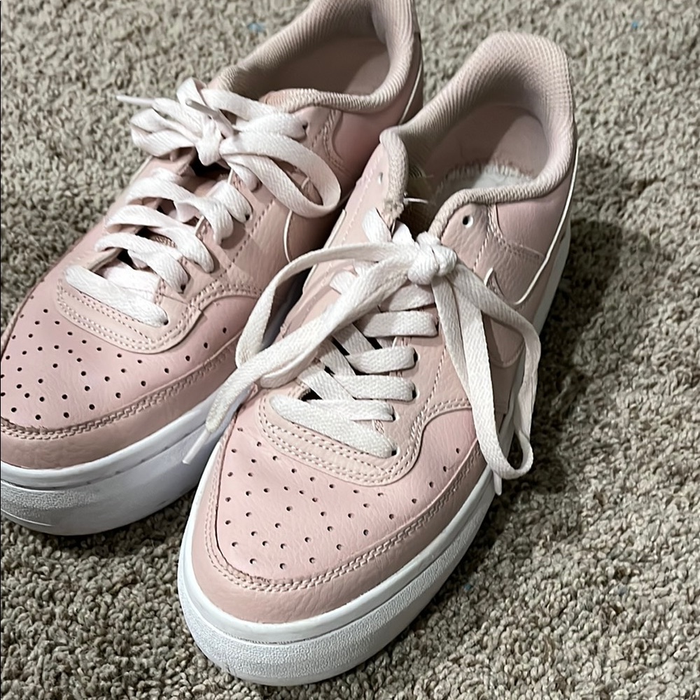 Nike Pink and White Casual Sneakers with Minimalist Design